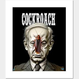 Benjamin Netanyahu: Cockroach on a dark (knocked Out) background Posters and Art